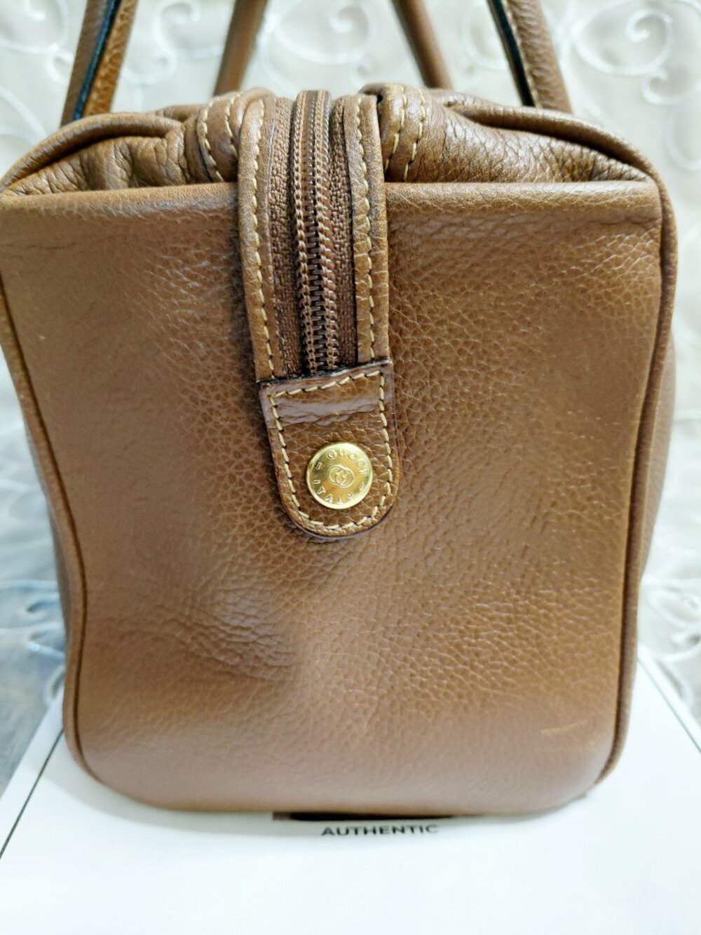 Vintage Gucci Brown Leather Boston Bag - Picture 6 of 15